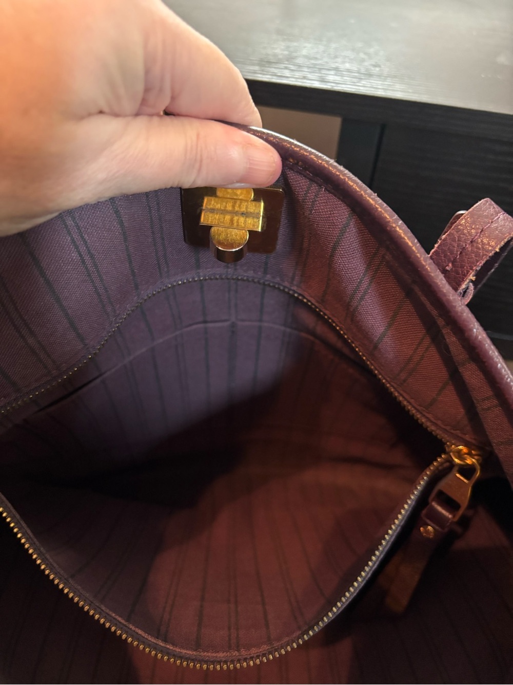 Authentic Louis Vuitton Citadine Empriente Leather Bag W/Dust Bag- Aube Purple - Picture 12 of 16